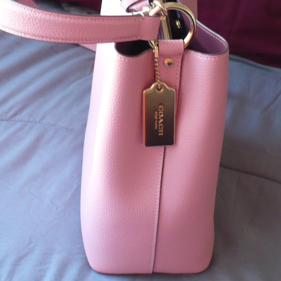 Coach Crossbody Leather Pink Purse Town Bucket Bag Pink NEW - Picture 5 of 9